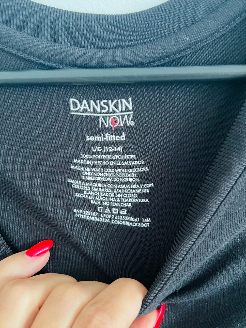 Danskin Black Long Sleeve Crew Neck Tee - Picture 2 of 3